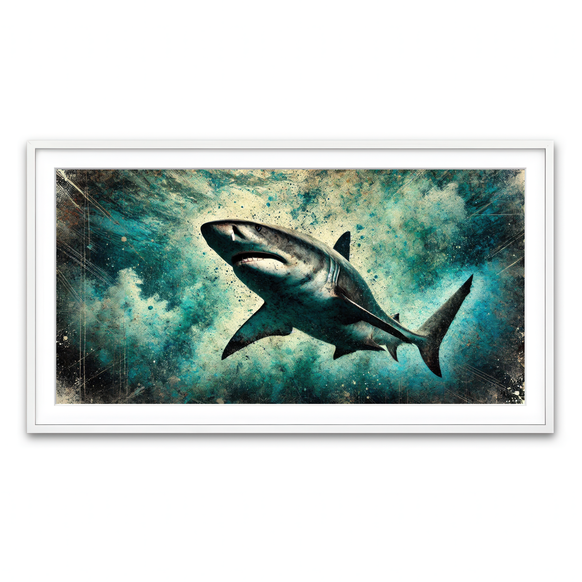 Framed Print 2x1 White