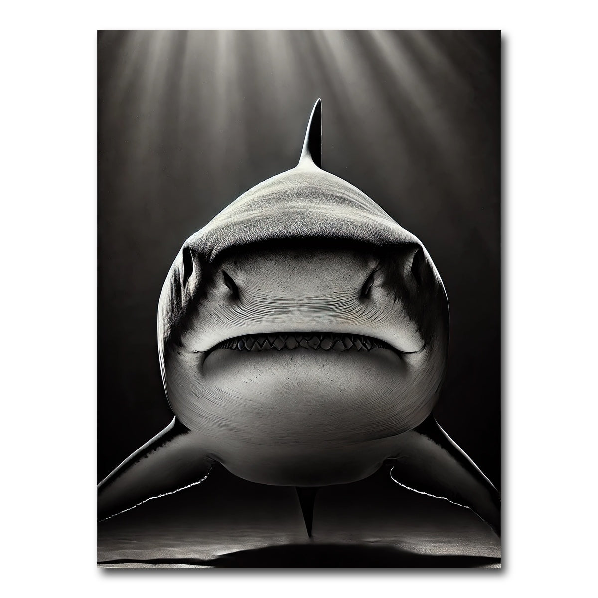 AUTO-MOCKUP WHITE | Bull Shark Head on | 1 Piece | Gallery Wrap Canvas | group=3x4