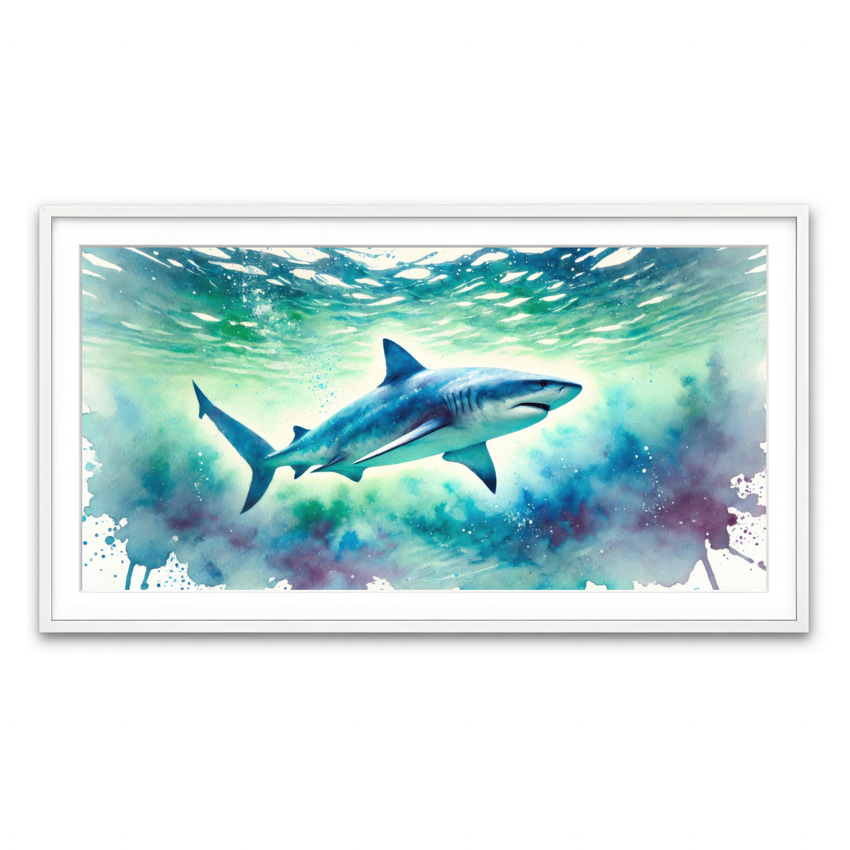 Framed Print 2x1 White