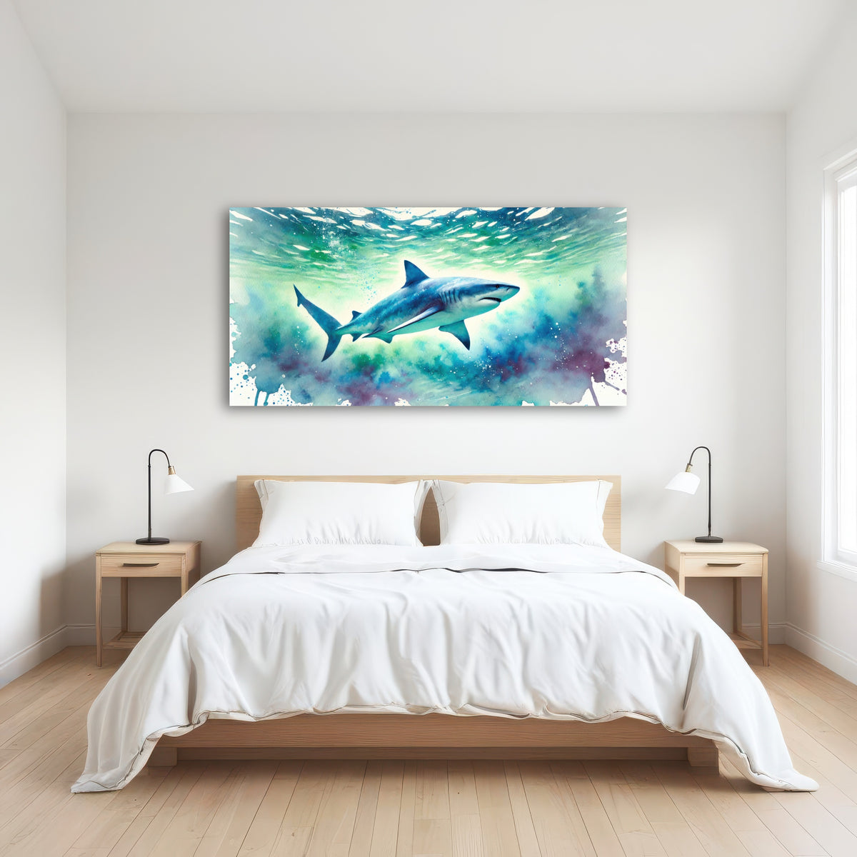 AUTO-MOCKUP ROOM | Bull Shark Watercolor