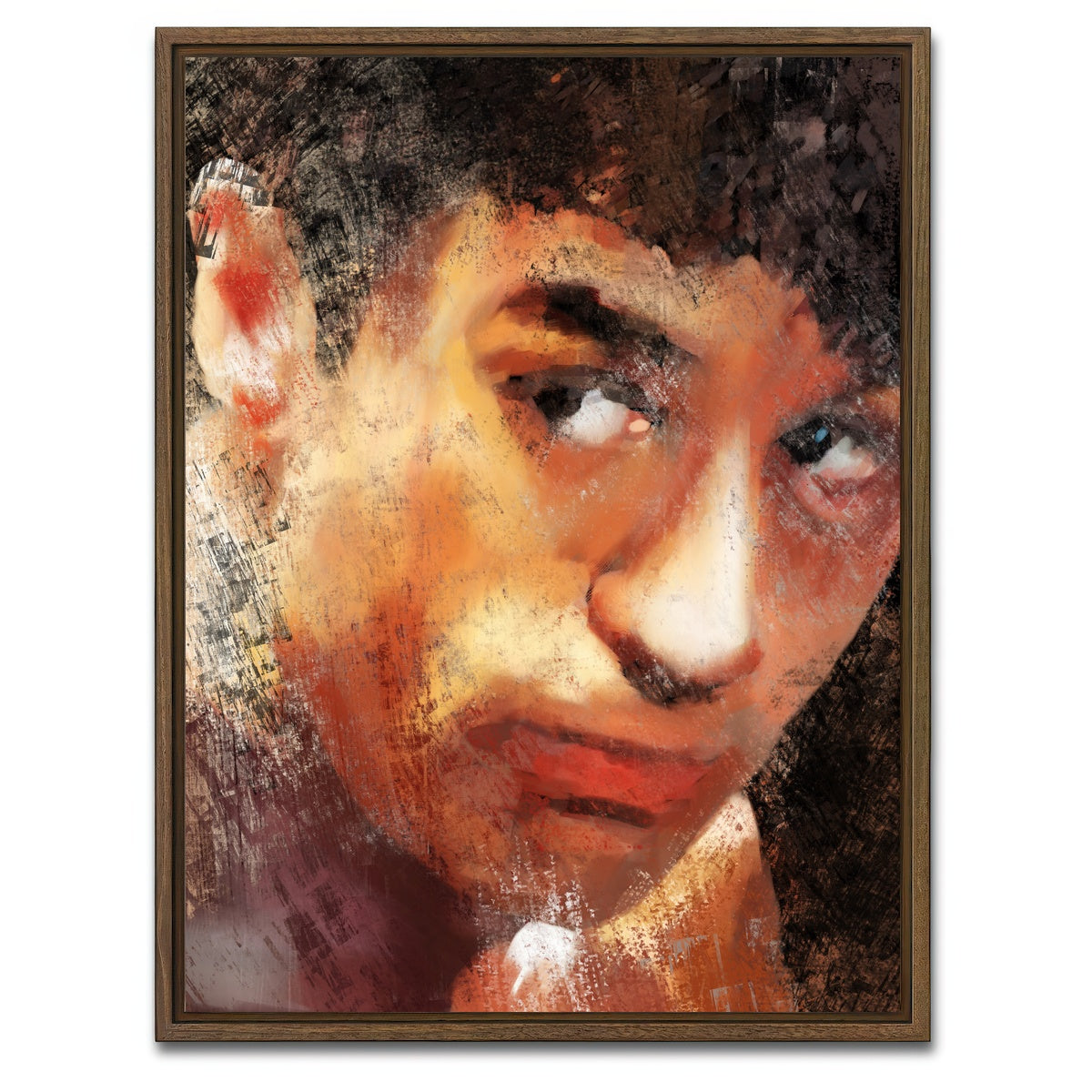 AUTO-MOCKUP WHITE | Bull | 1 Piece | Walnut Framed Canvas | group=3x4