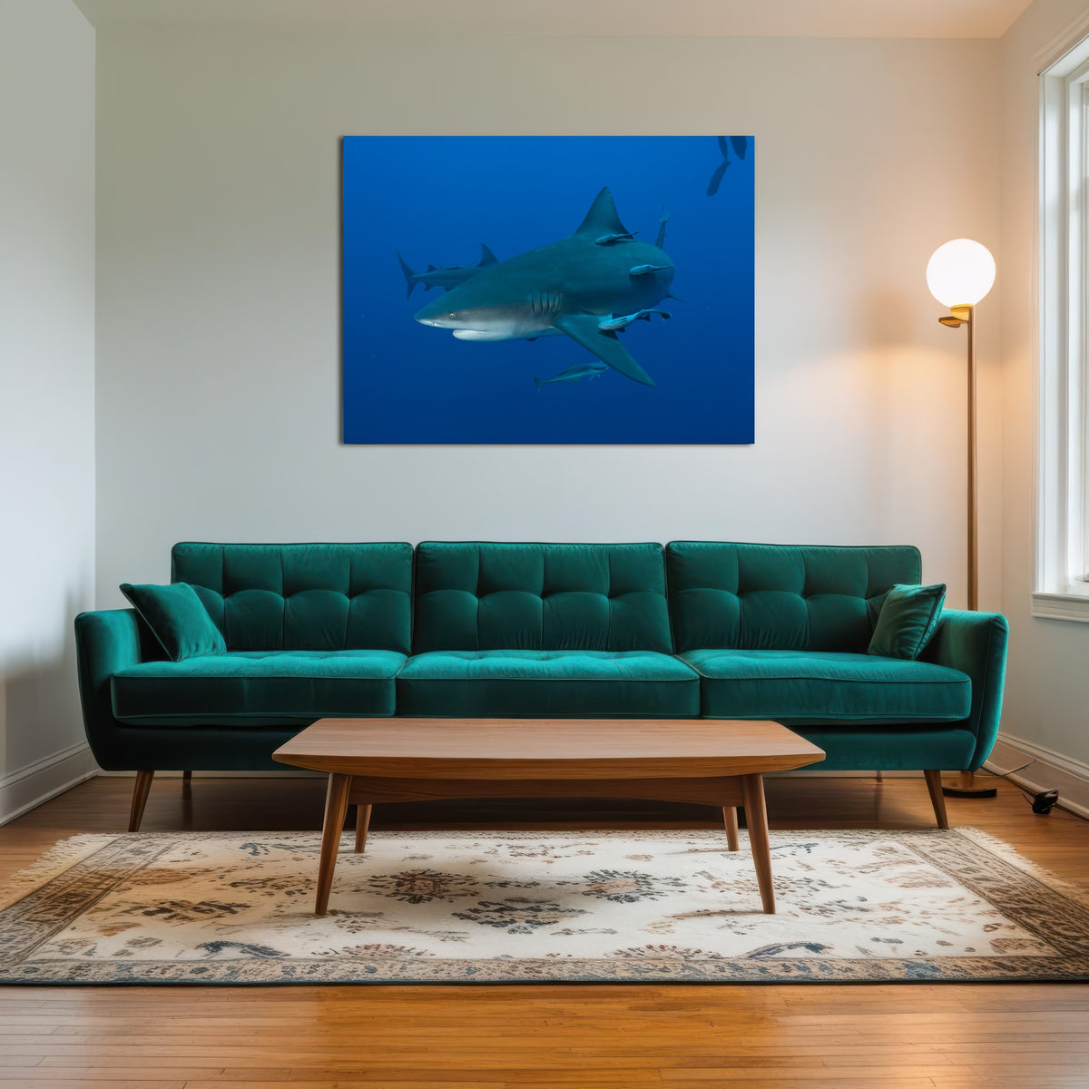 AUTO-MOCKUP ROOM | Bull shark and Remoras