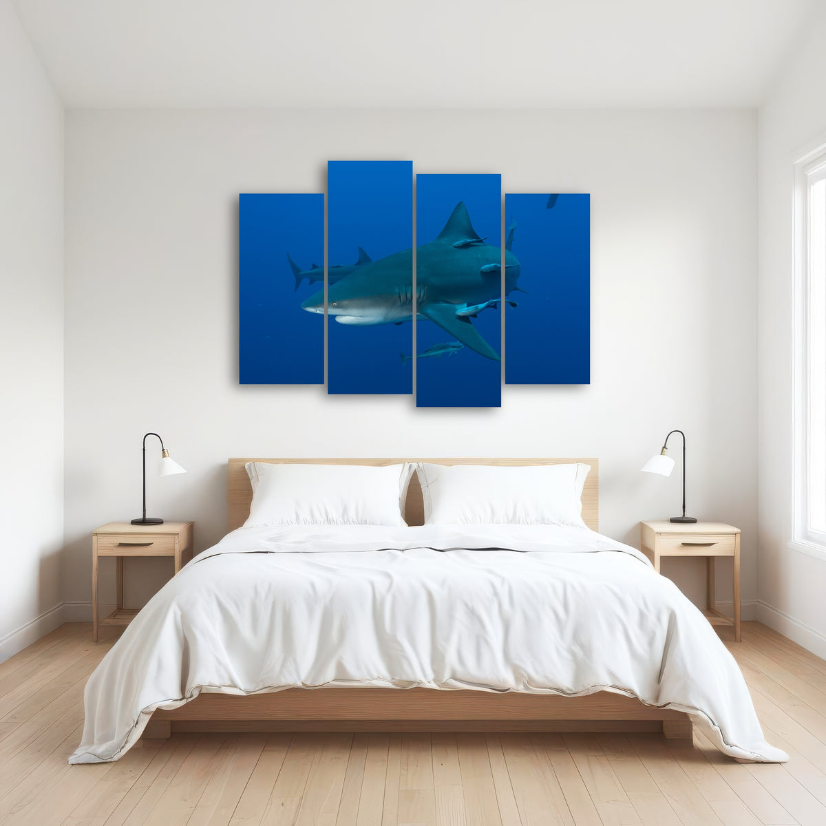 AUTO-MOCKUP ROOM | Bull shark and Remoras