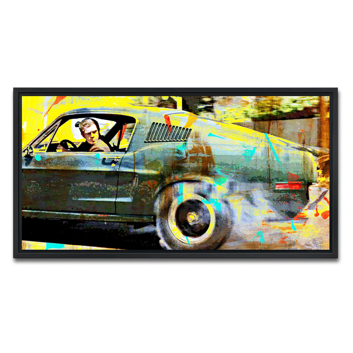 AUTO-MOCKUP WHITE | Bullitt Burnout | 1 Piece | Black Framed Canvas | group=2x1