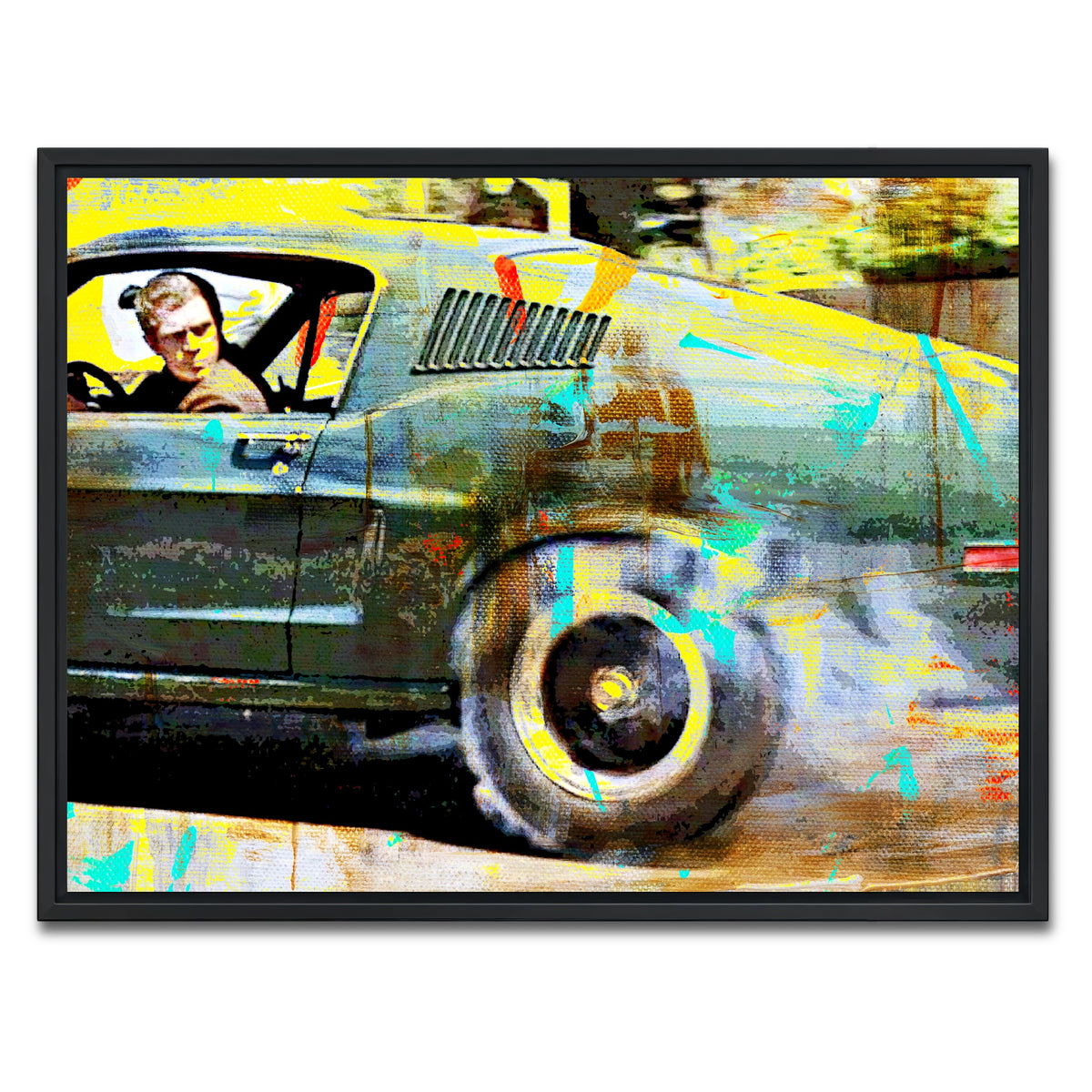 AUTO-MOCKUP WHITE | Bullitt Burnout | 1 Piece | Black Framed Canvas | group=4x3