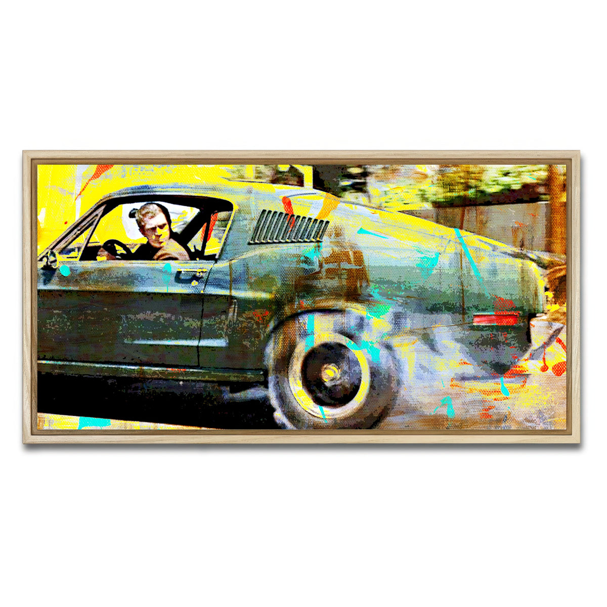 AUTO-MOCKUP WHITE | Bullitt Burnout | 1 Piece | Natural Framed Canvas | group=2x1