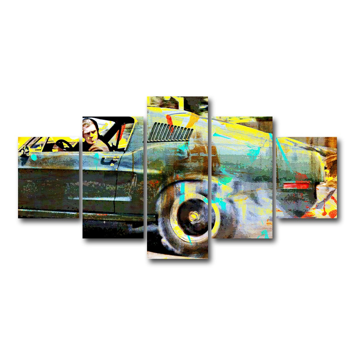 AUTO-MOCKUP WHITE | Bullitt Burnout | 5 Piece | Gallery Wrap Canvas | group=5_short