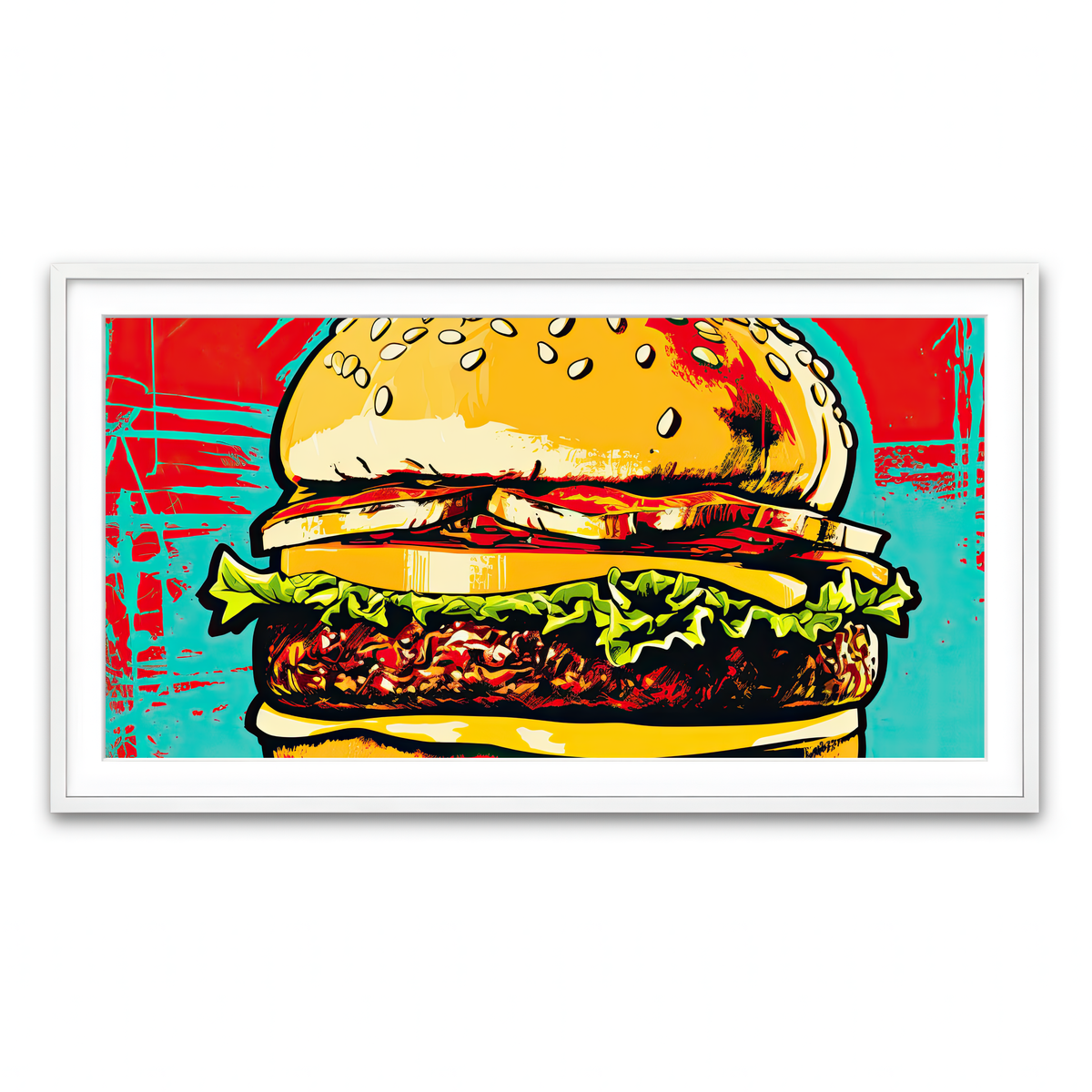 Framed Print 2x1 White