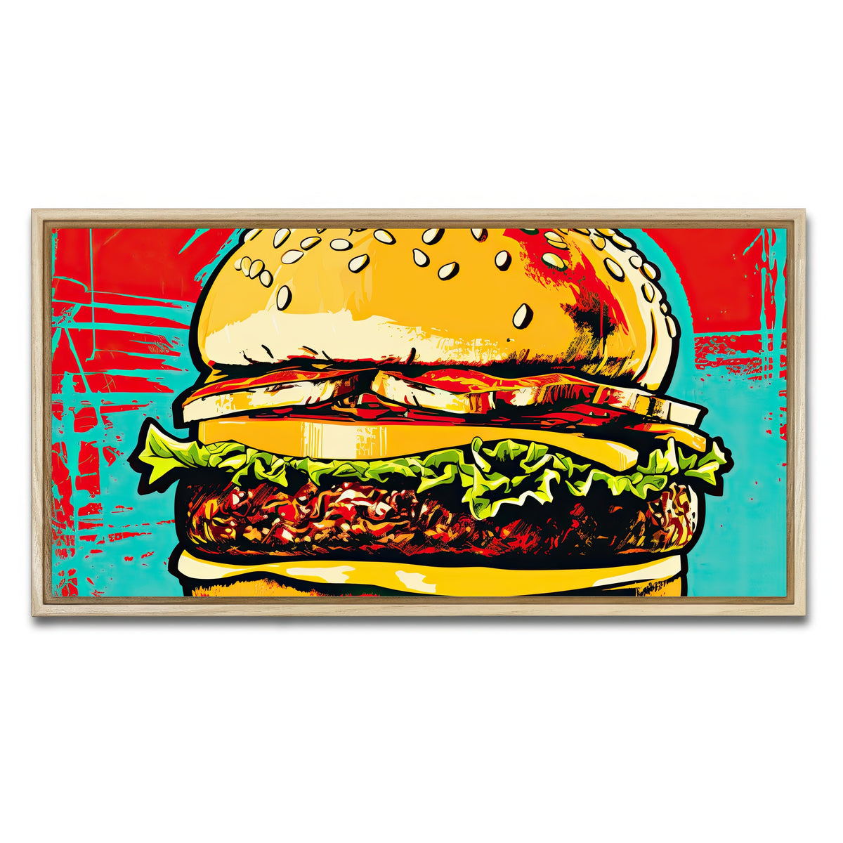 AUTO-MOCKUP WHITE | Burger King Warhol Style | 1 Piece | Natural Framed Canvas | group=2x1