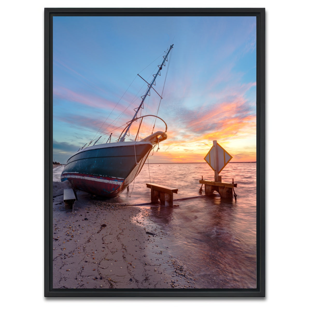 AUTO-MOCKUP WHITE | Burning Sails | 1 Piece | Black Framed Canvas | group=3x4
