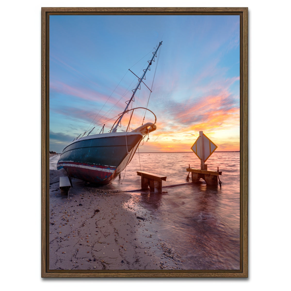 AUTO-MOCKUP WHITE | Burning Sails | 1 Piece | Walnut Framed Canvas | group=3x4