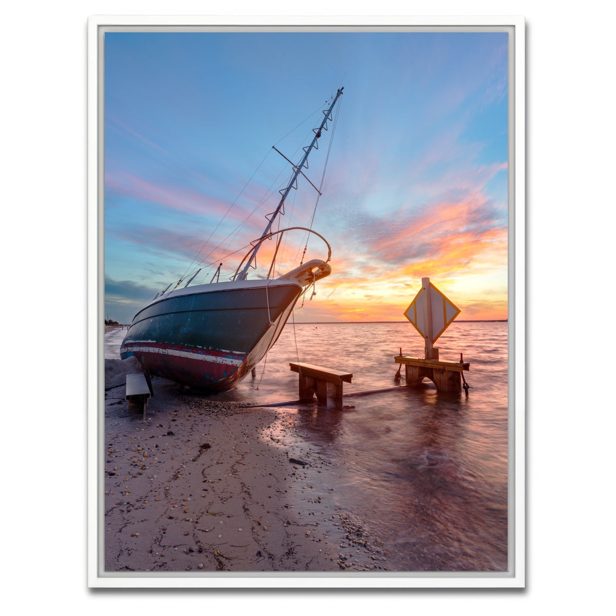 AUTO-MOCKUP WHITE | Burning Sails | 1 Piece | White Framed Canvas | group=3x4
