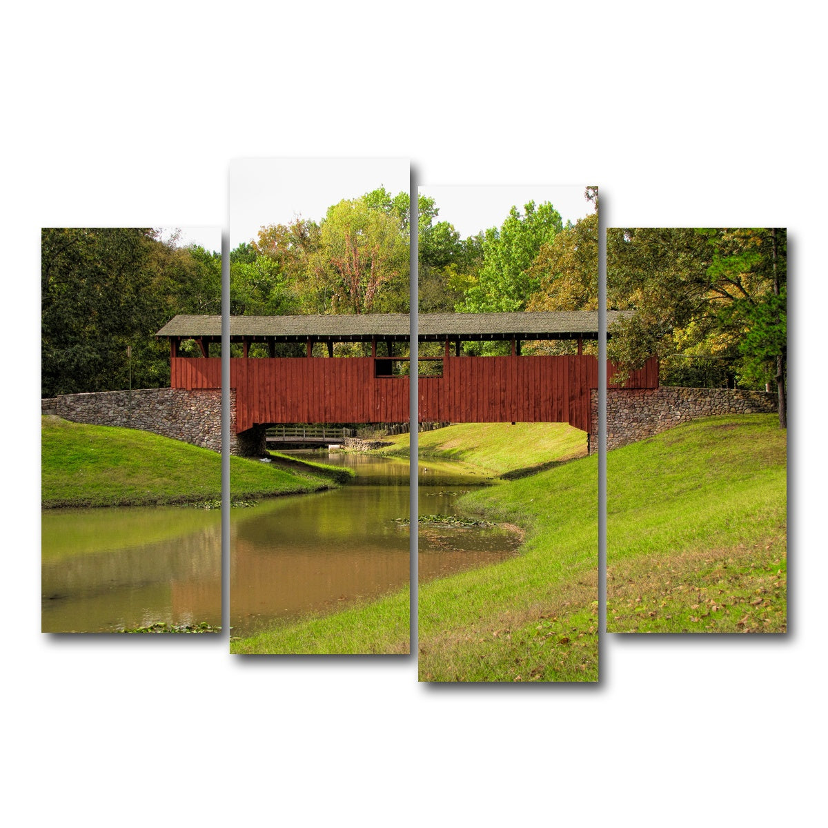 AUTO-MOCKUP WHITE | Burns Park Covered Bridge | 4 Piece | Gallery Wrap Canvas | group=4_normal