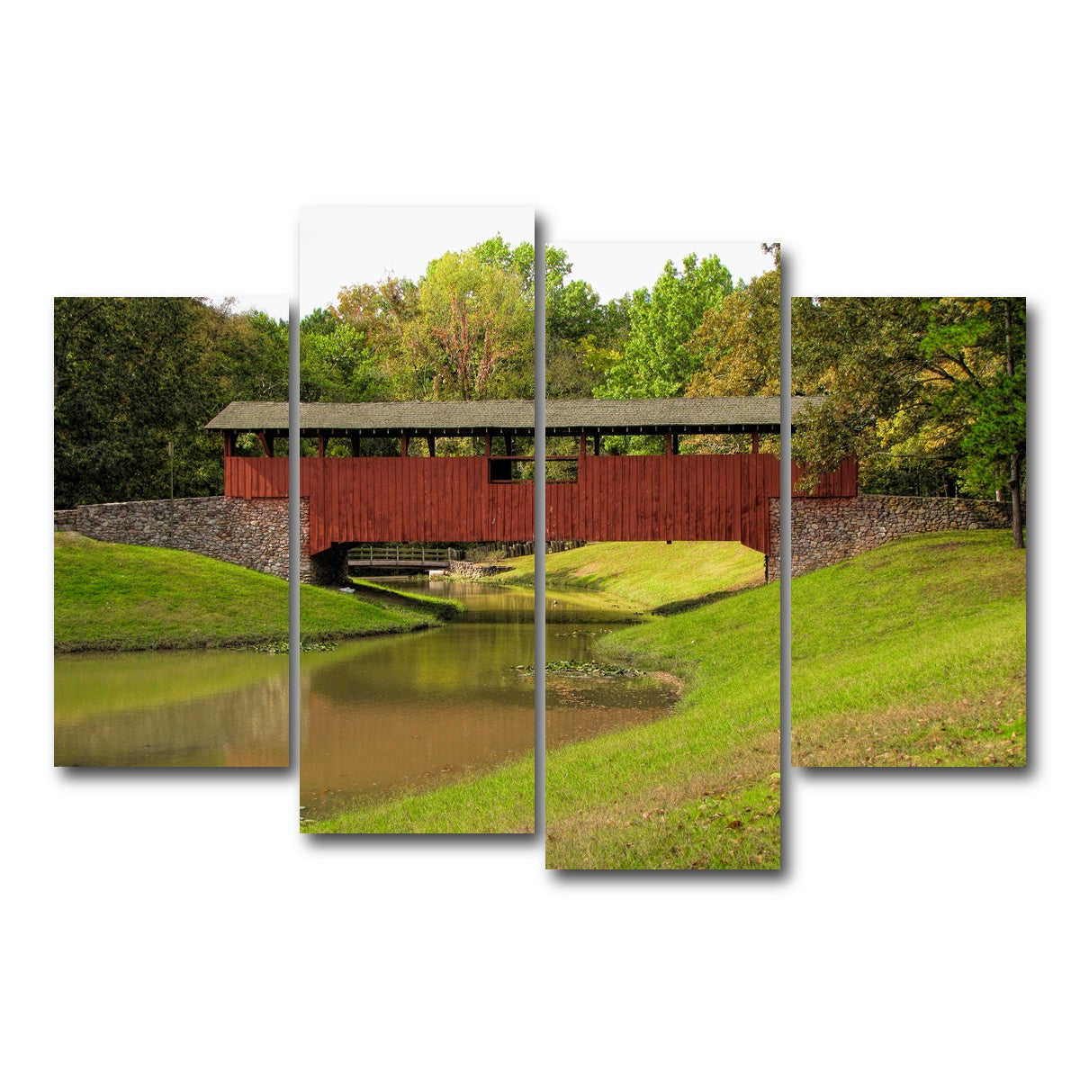 AUTO-MOCKUP WHITE | Burns Park Covered Bridge | 4 Piece | Gallery Wrap Canvas | group=4_short