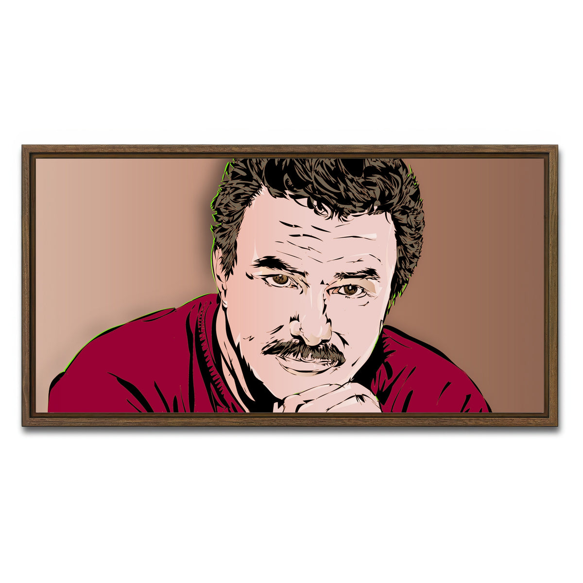 AUTO-MOCKUP WHITE | Burt Reynolds | 1 Piece | Walnut Framed Canvas | group=2x1