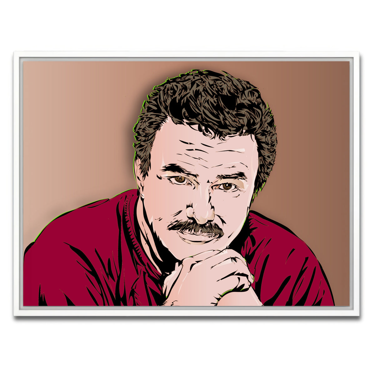 AUTO-MOCKUP WHITE | Burt Reynolds | 1 Piece | White Framed Canvas | group=4x3