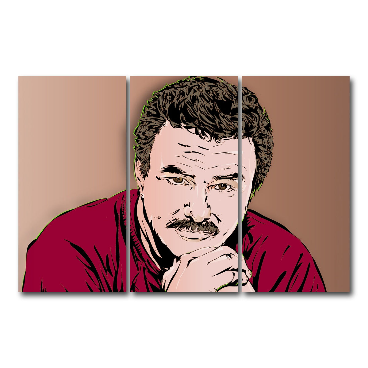 AUTO-MOCKUP WHITE | Burt Reynolds | 3 Piece | Gallery Wrap Canvas | group=12x24