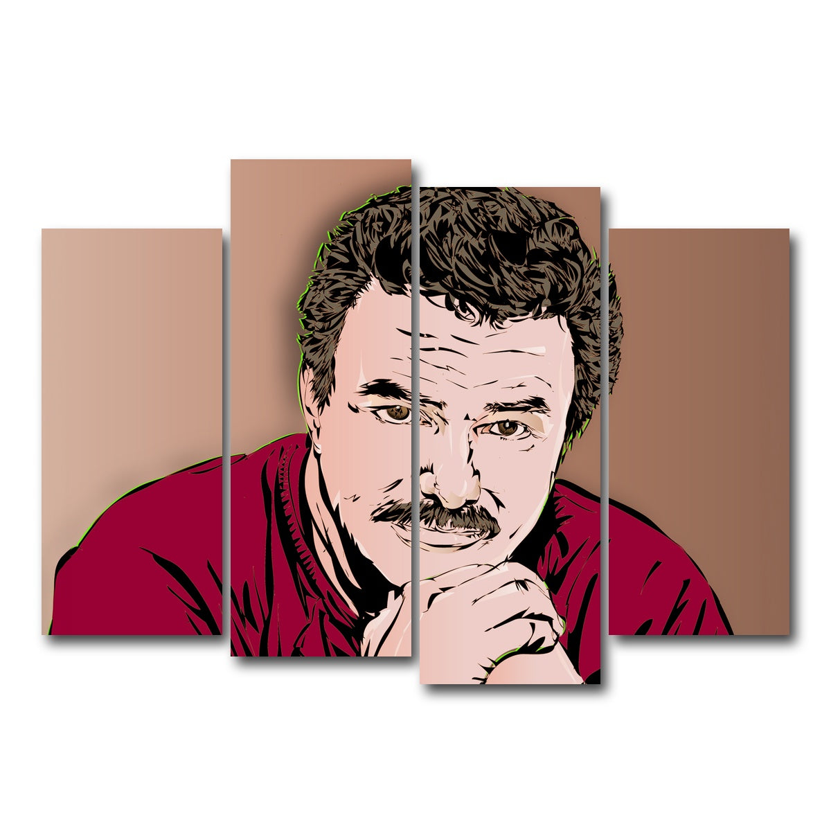 AUTO-MOCKUP WHITE | Burt Reynolds | 4 Piece | Gallery Wrap Canvas | group=4_normal