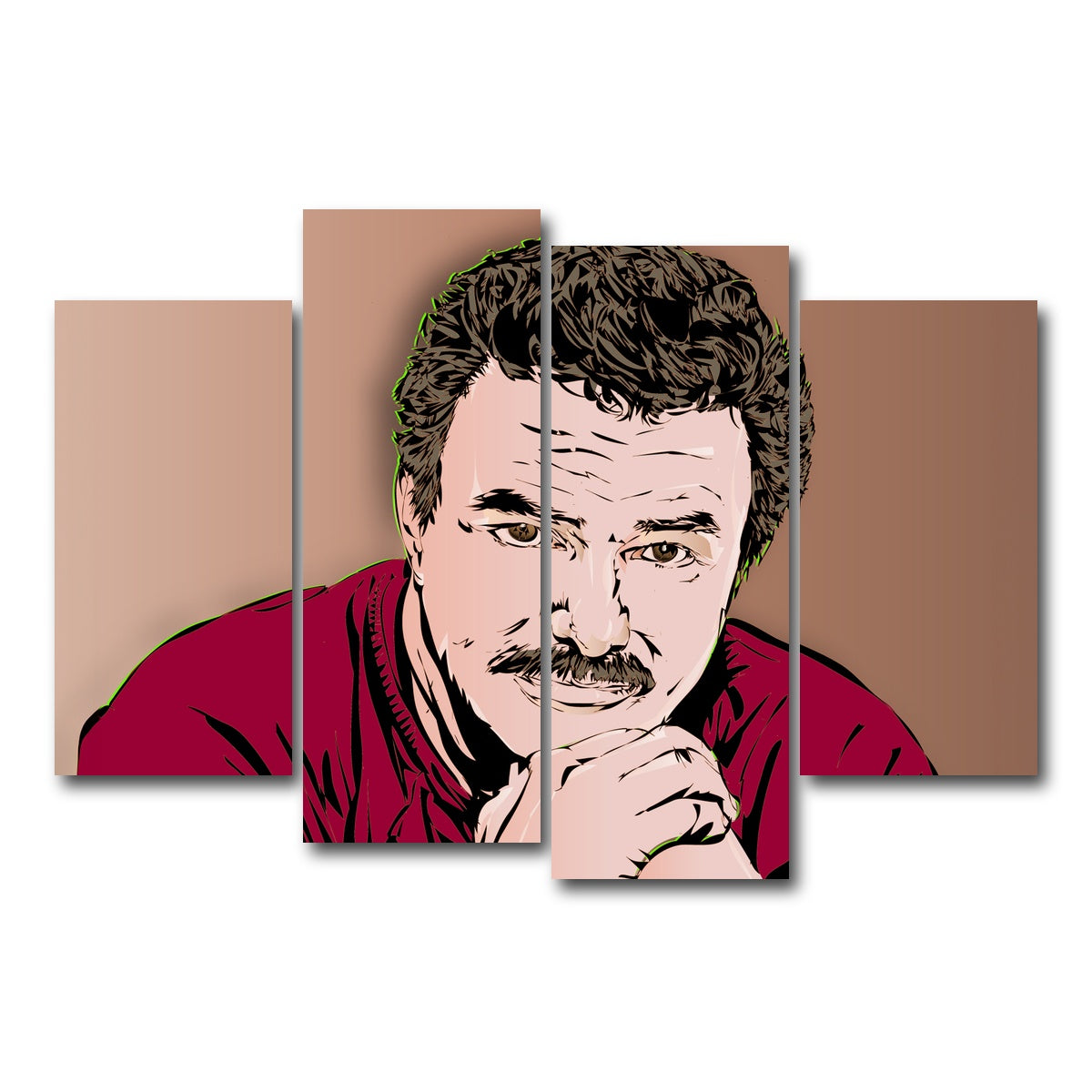AUTO-MOCKUP WHITE | Burt Reynolds | 4 Piece | Gallery Wrap Canvas | group=4_short