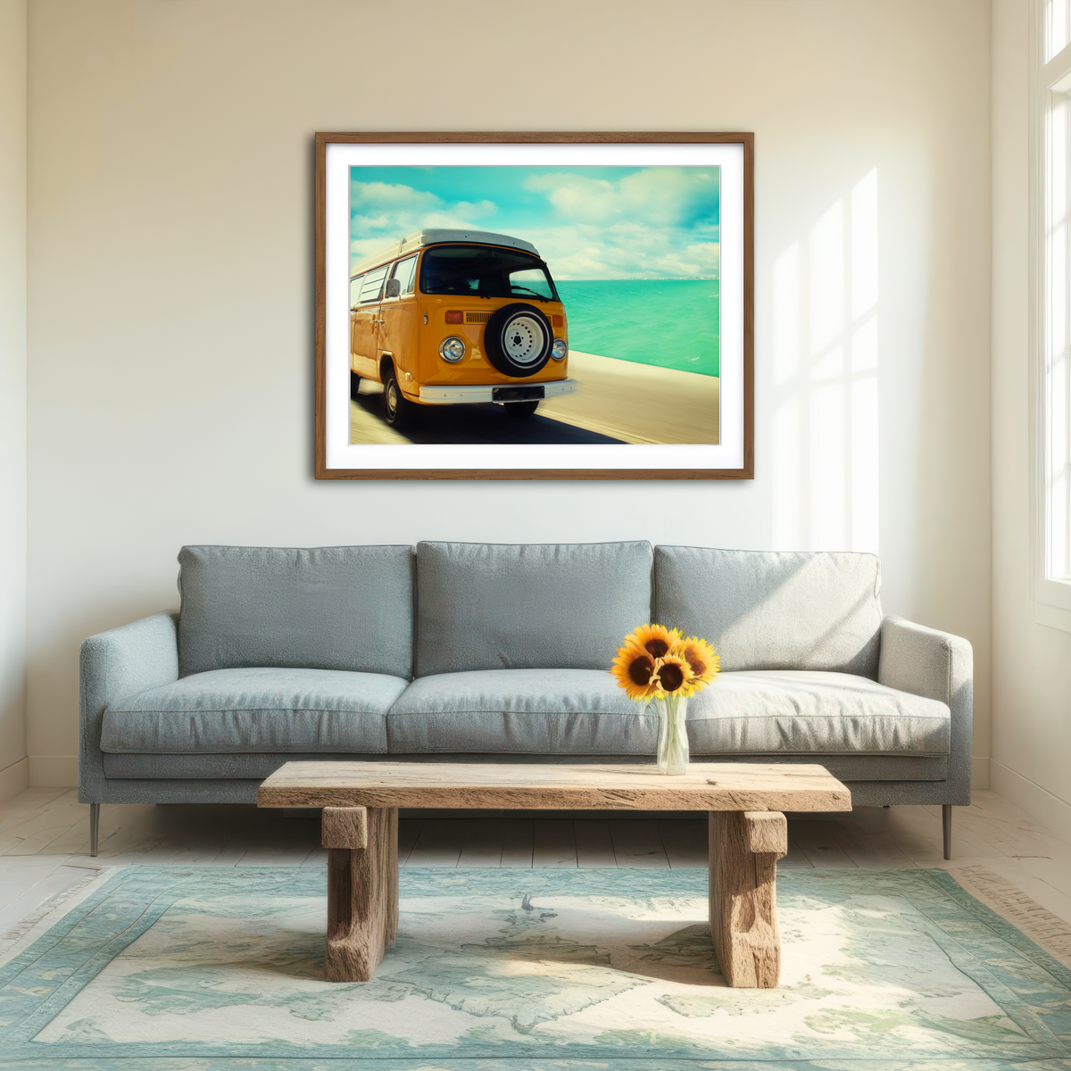 AUTO-MOCKUP ROOM | Bus by the Coast Wall Art