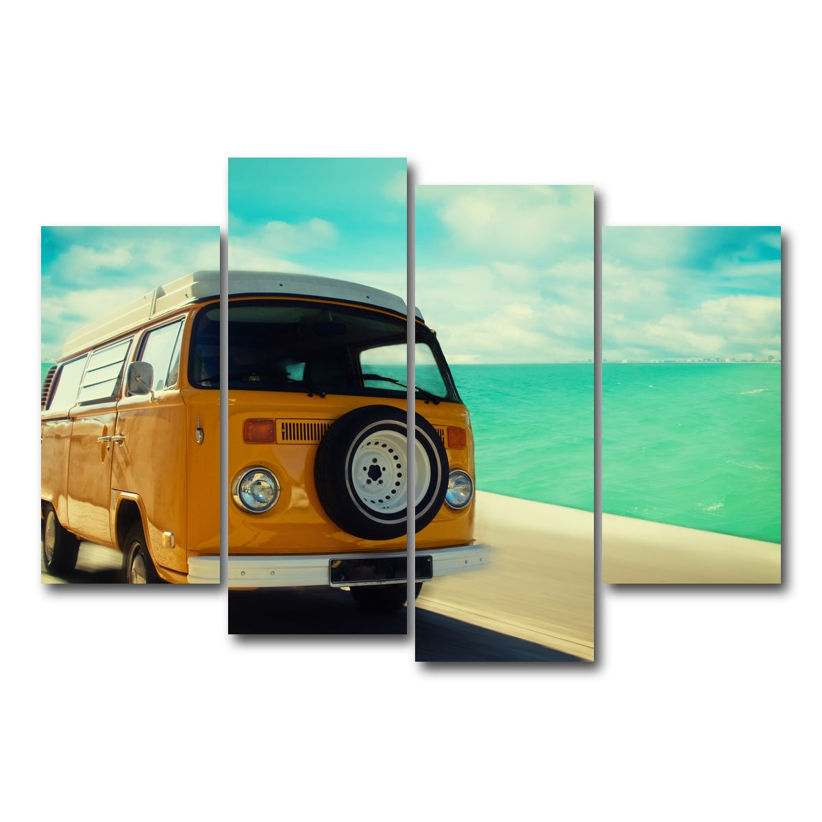AUTO-MOCKUP WHITE | Bus by the Coast | 4 Piece | Gallery Wrap Canvas | group=4_short