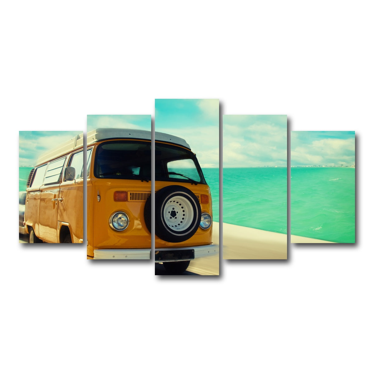 AUTO-MOCKUP WHITE | Bus by the Coast | 5 Piece | Gallery Wrap Canvas | group=5_normal