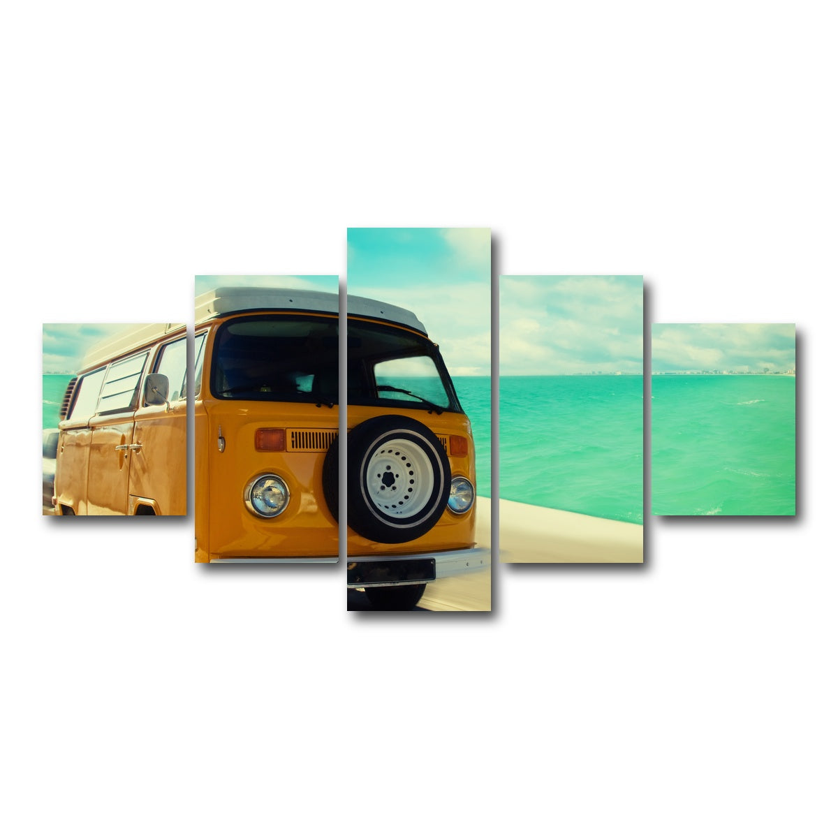 AUTO-MOCKUP WHITE | Bus by the Coast | 5 Piece | Gallery Wrap Canvas | group=5_short