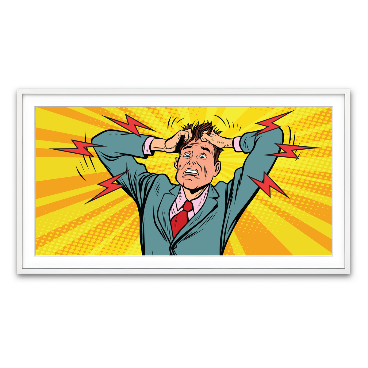 Framed Print 2x1 White