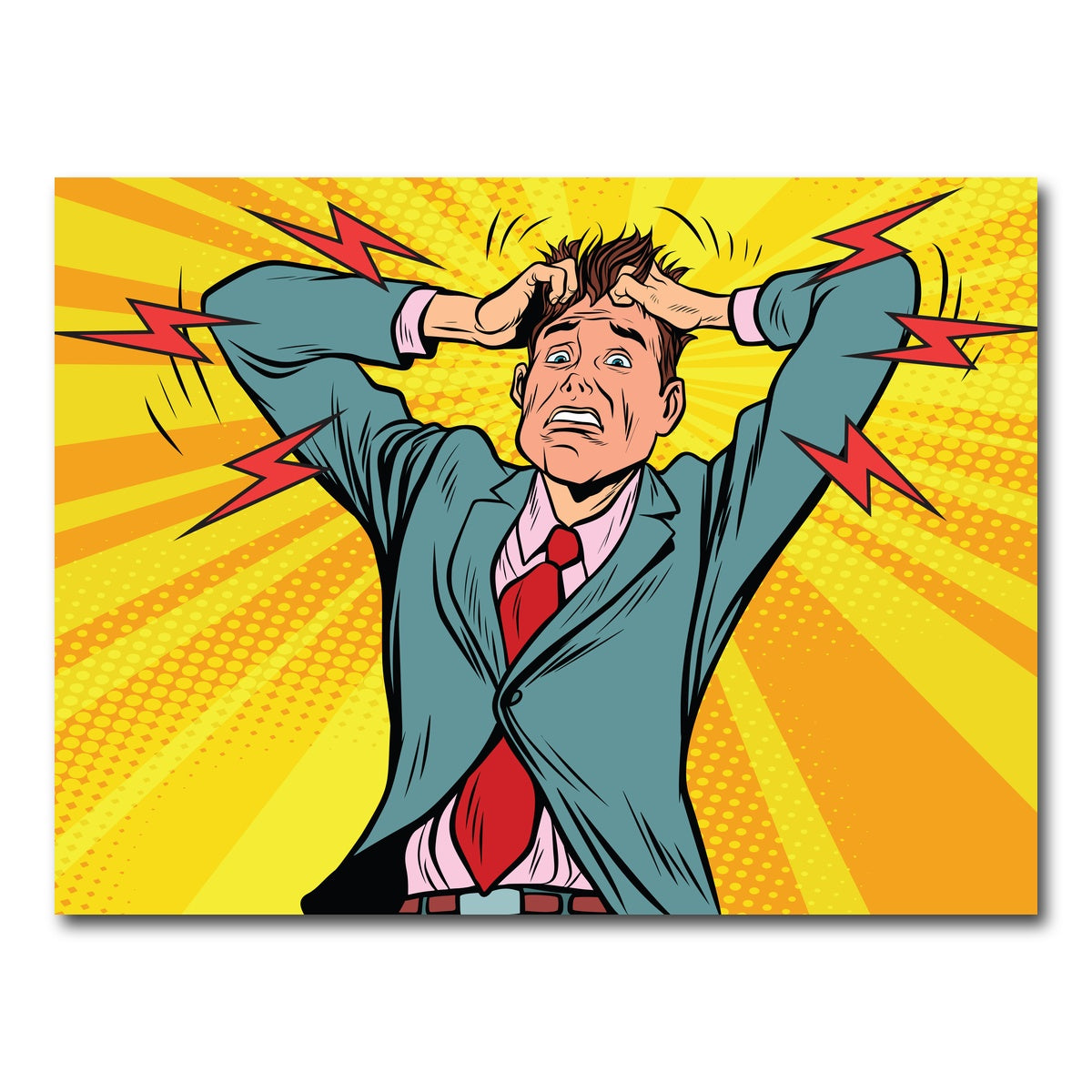 AUTO-MOCKUP WHITE | Businessman panic | 1 Piece | Gallery Wrap Canvas | group=4x3