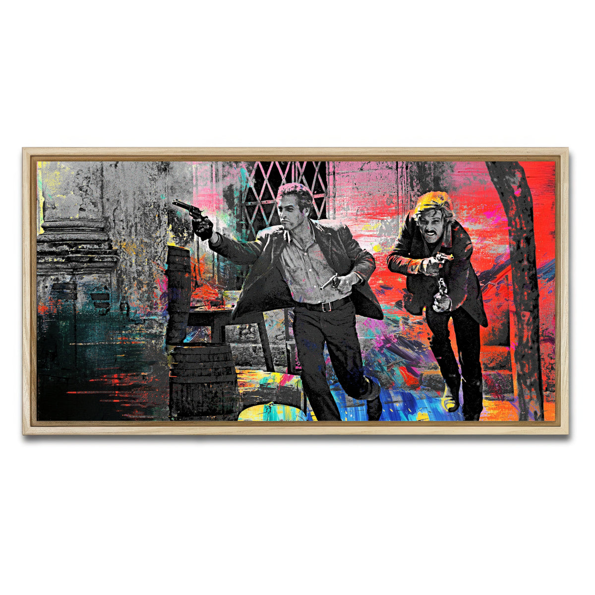 AUTO-MOCKUP WHITE | Butch Cassidy & The Sundance Kid | 1 Piece | Natural Framed Canvas | group=2x1