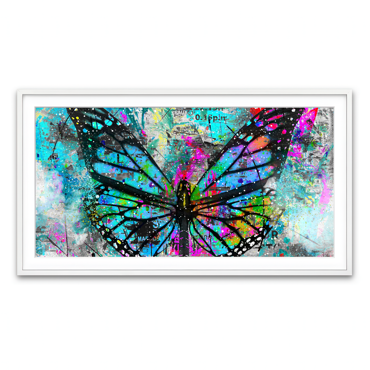 Framed Print 2x1 White