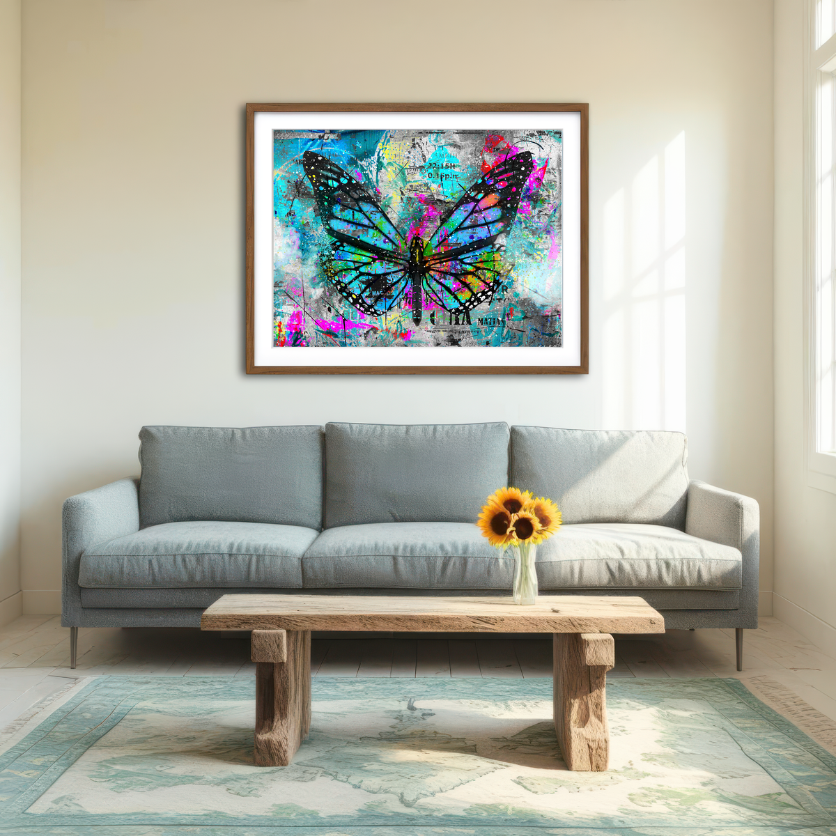AUTO-MOCKUP ROOM | Butterfly Paint Wall Art