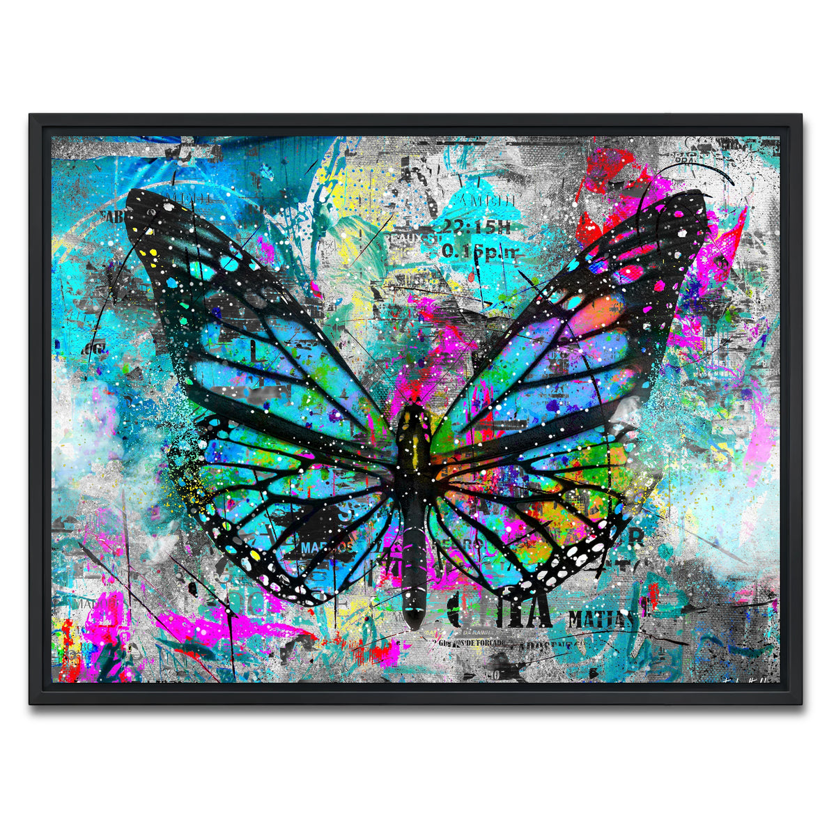 AUTO-MOCKUP WHITE | Butterfly Paint | 1 Piece | Black Framed Canvas | group=4x3