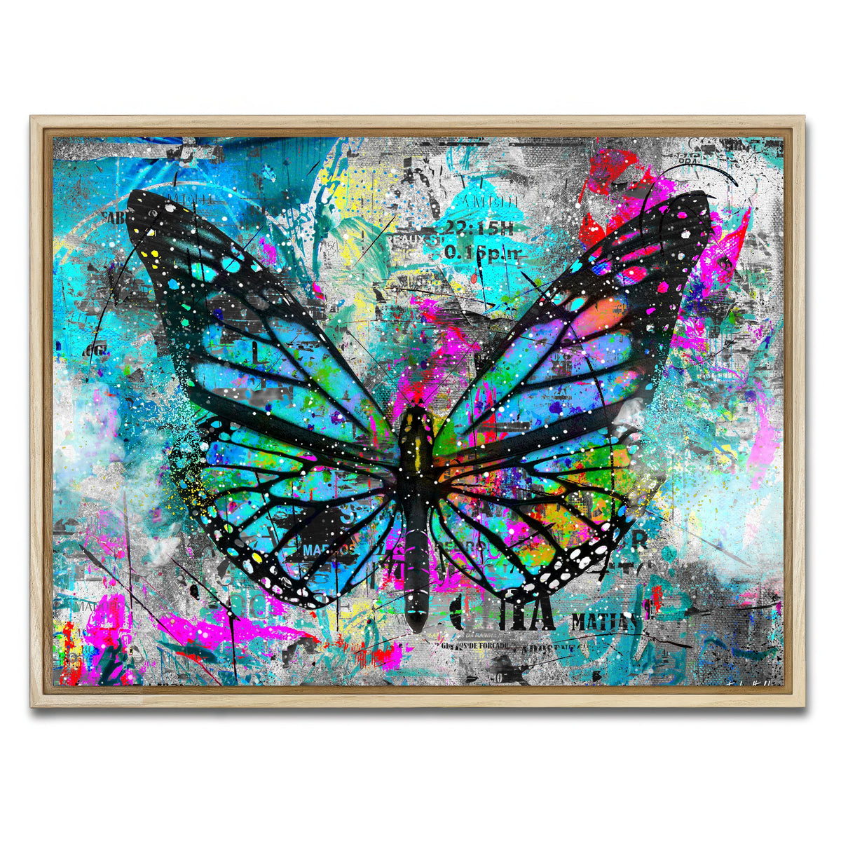 AUTO-MOCKUP WHITE | Butterfly Paint | 1 Piece | Natural Framed Canvas | group=4x3