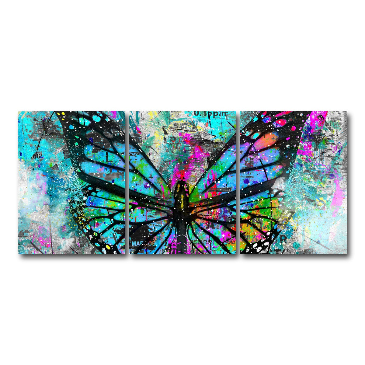 AUTO-MOCKUP WHITE | Butterfly Paint | 3 Piece | Gallery Wrap Canvas | group=18x24