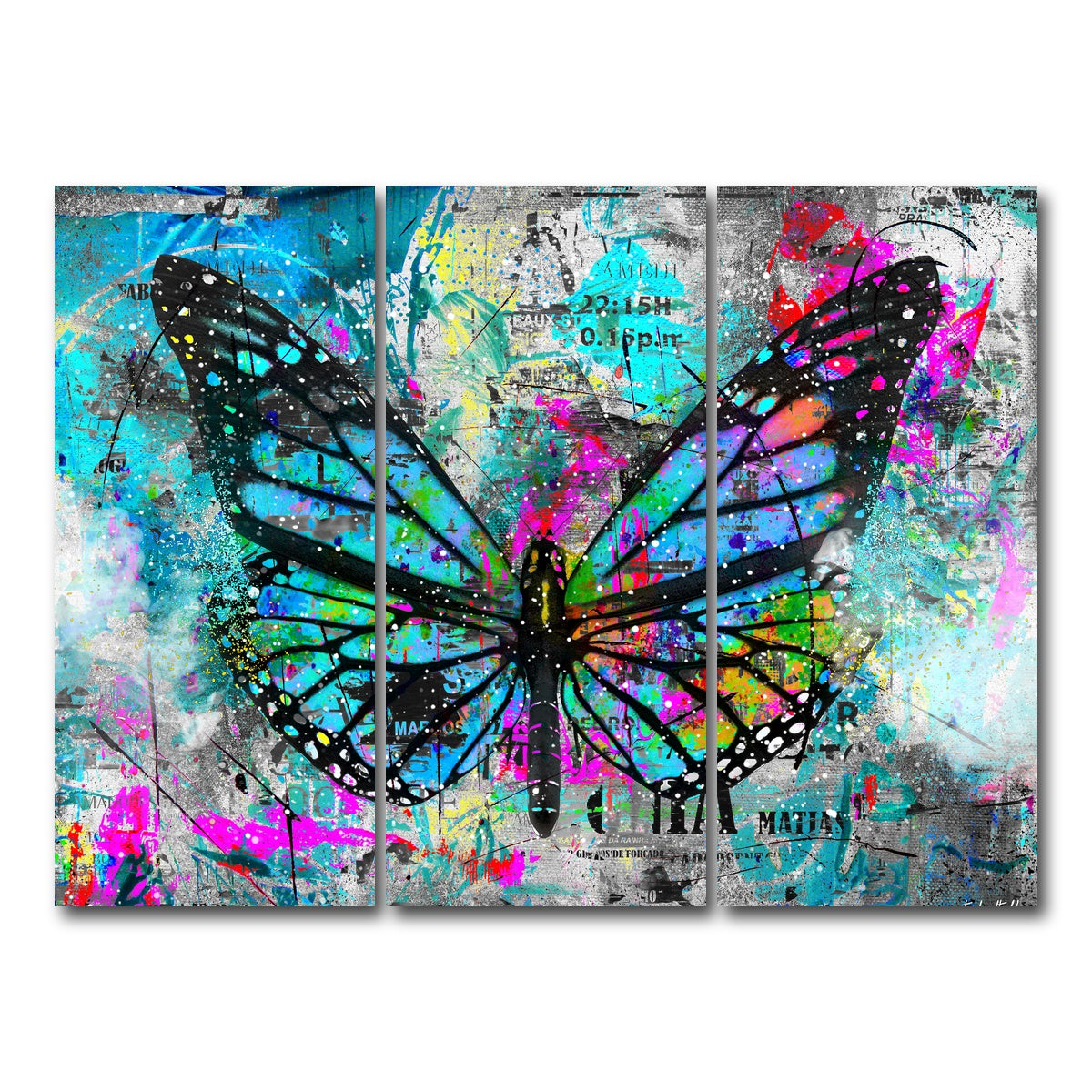 AUTO-MOCKUP WHITE | Butterfly Paint | 3 Piece | Gallery Wrap Canvas | group=8x18
