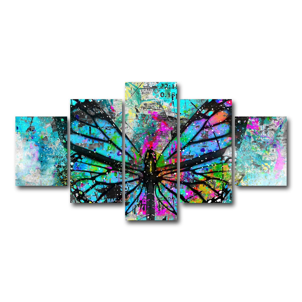 AUTO-MOCKUP WHITE | Butterfly Paint | 5 Piece | Gallery Wrap Canvas | group=5_short