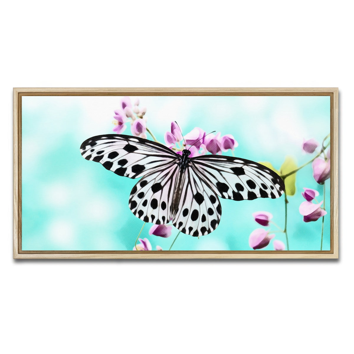AUTO-MOCKUP WHITE | Butterfly Wall Art | 1 Piece | Natural Frame | group=2x1