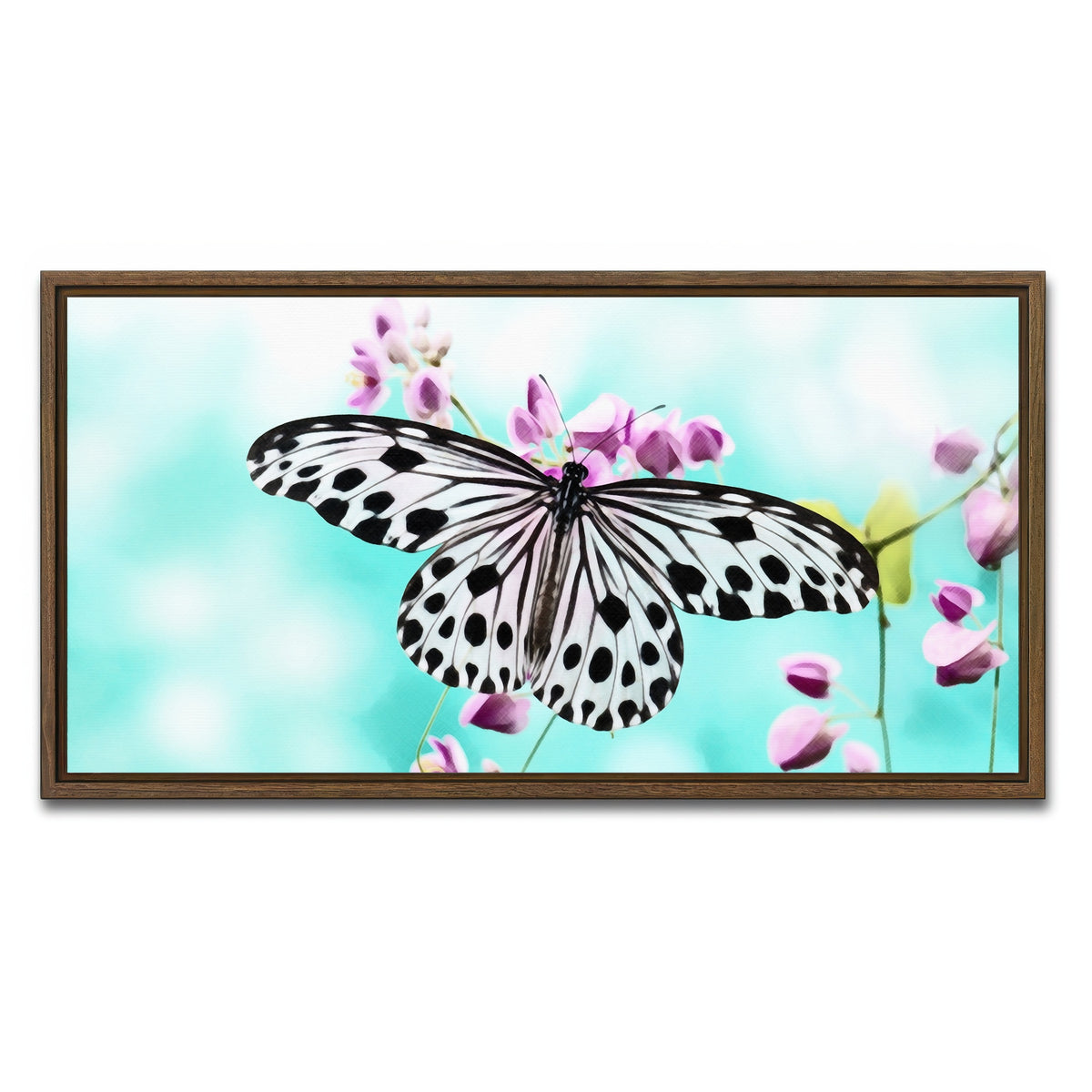 AUTO-MOCKUP WHITE | Butterfly Wall Art | 1 Piece | Walnut Frame | group=2x1