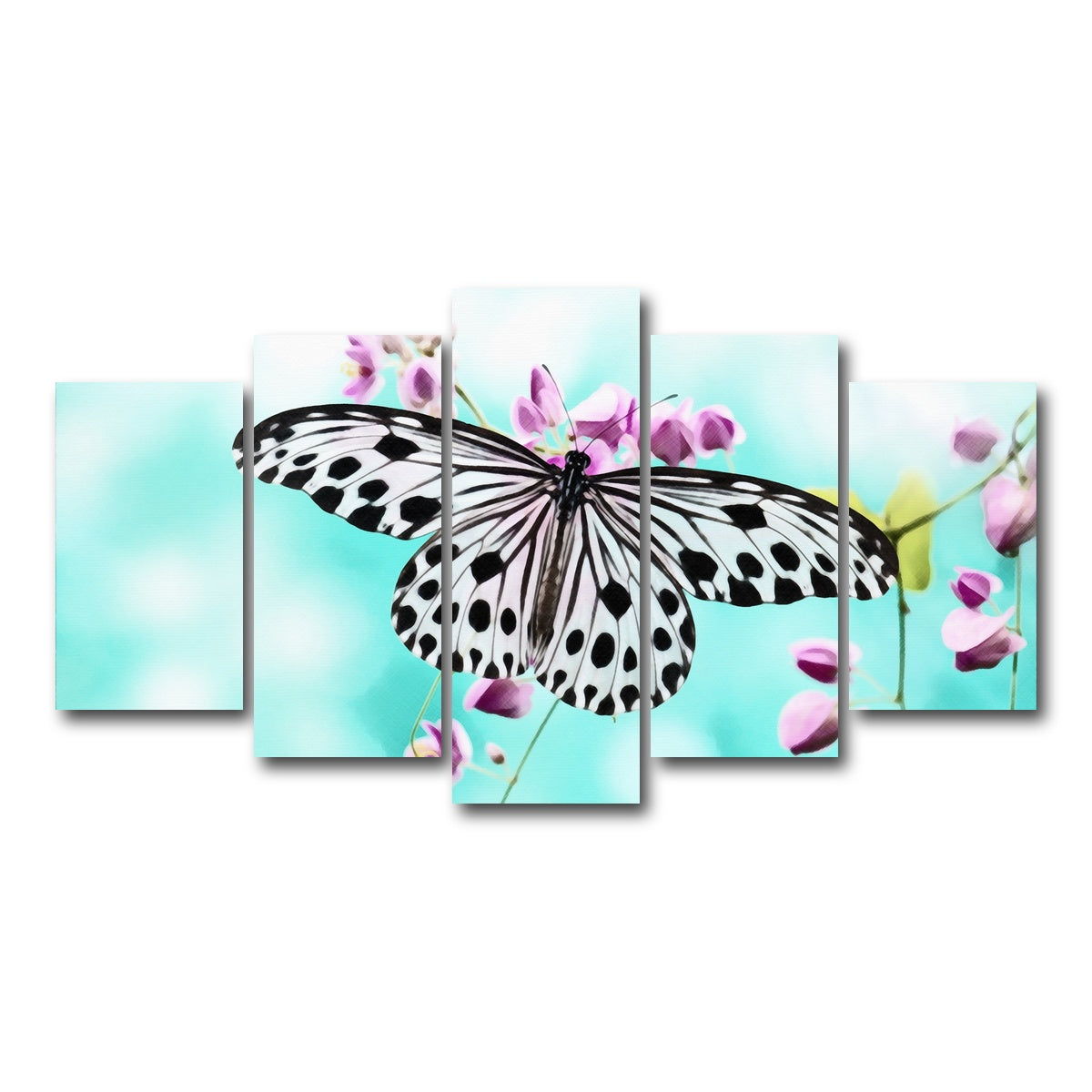 AUTO-MOCKUP WHITE | Butterfly Wall Art | 5 Piece | Gallery Wrapped | group=5_normal