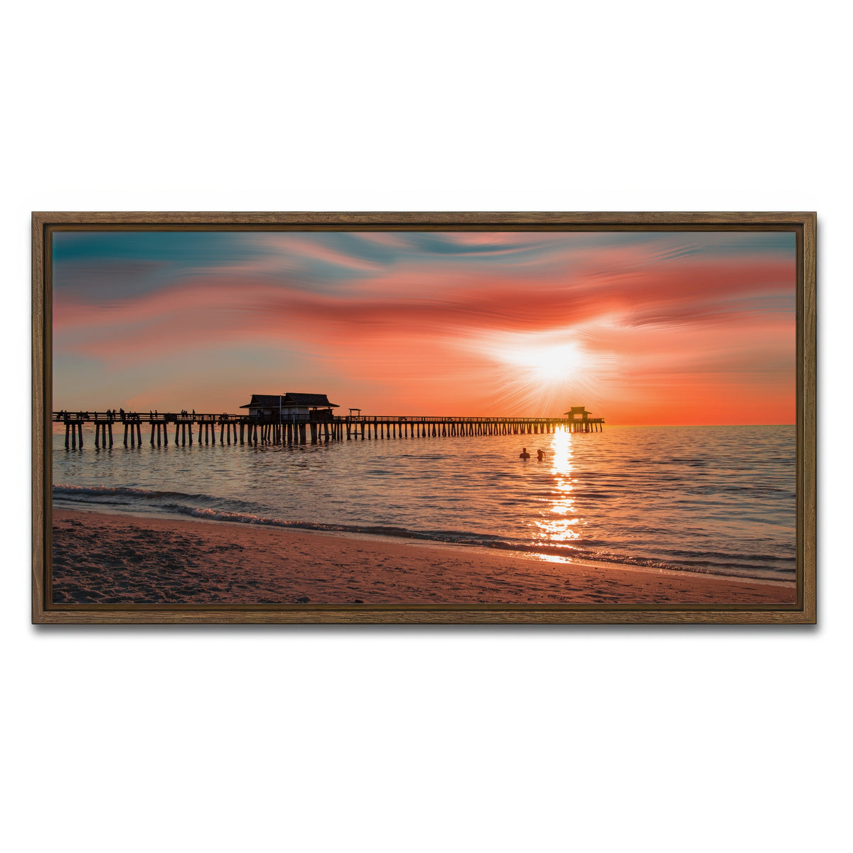 AUTO-MOCKUP WHITE | By the Pier 1 | 1 Piece | Walnut Framed Canvas | group=2x1