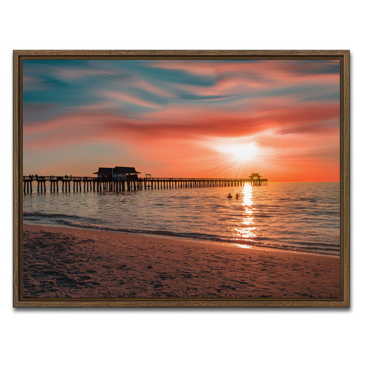 AUTO-MOCKUP WHITE | By the Pier 1 | 1 Piece | Walnut Framed Canvas | group=4x3