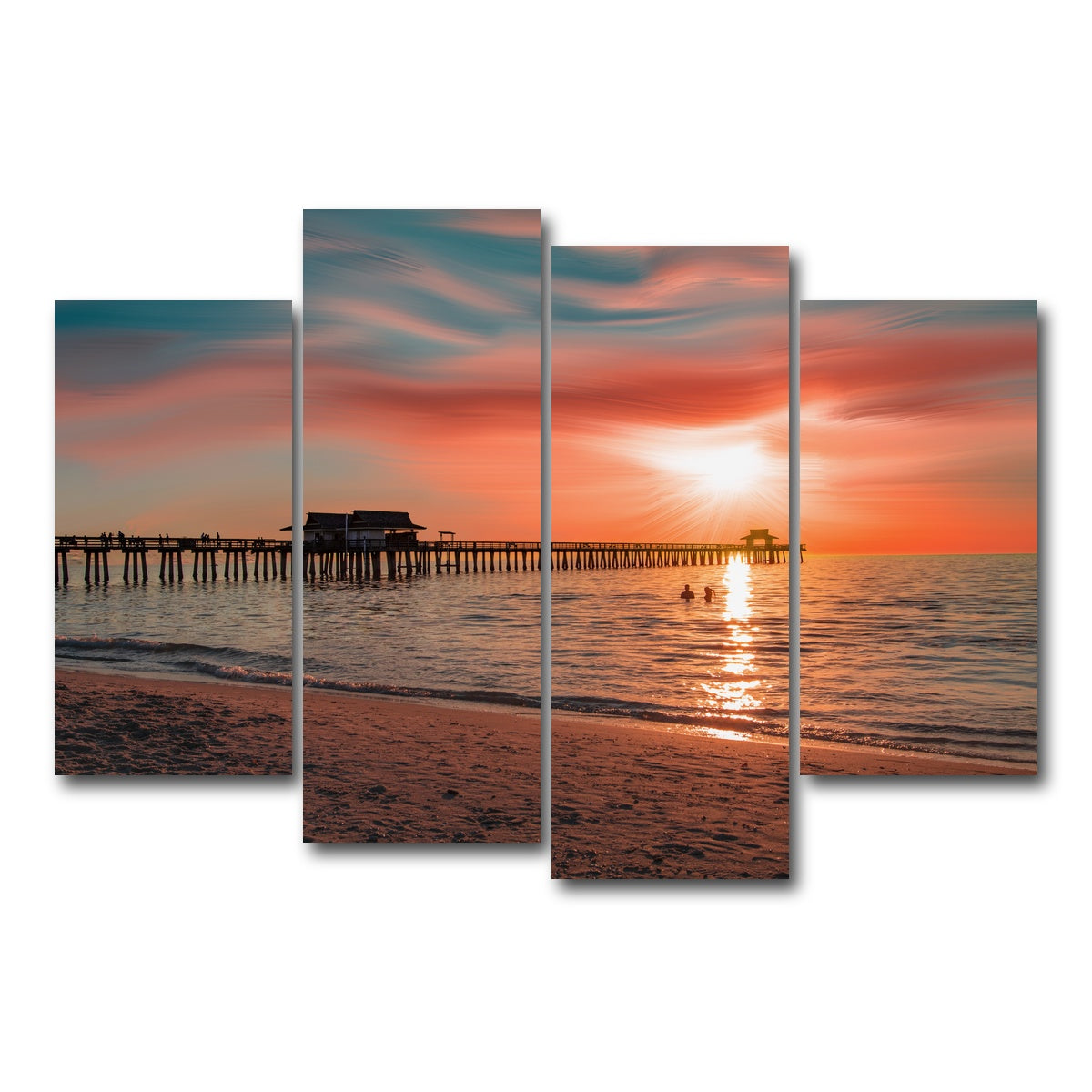 AUTO-MOCKUP WHITE | By the Pier 1 | 4 Piece | Gallery Wrap Canvas | group=4_short