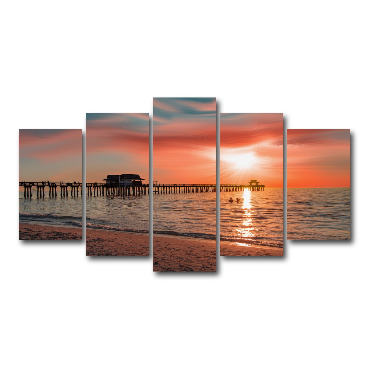 AUTO-MOCKUP WHITE | By the Pier 1 | 5 Piece | Gallery Wrap Canvas | group=5_normal