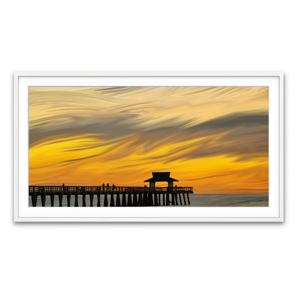 Framed Print 2x1 White