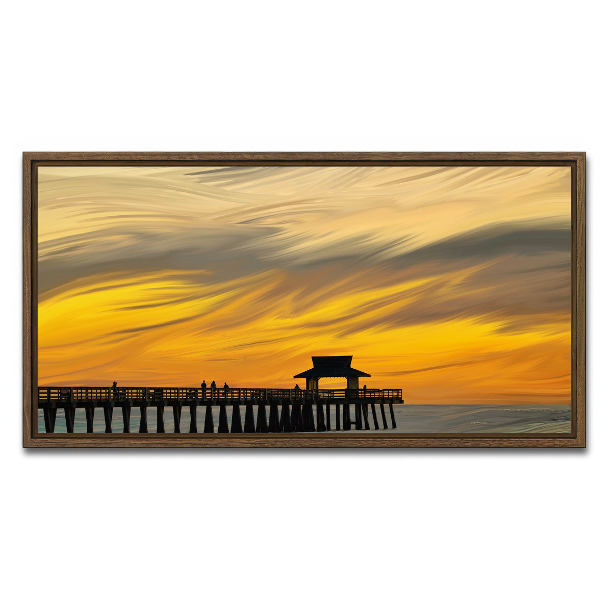 AUTO-MOCKUP WHITE | By the Pier 2 | 1 Piece | Walnut Framed Canvas | group=2x1