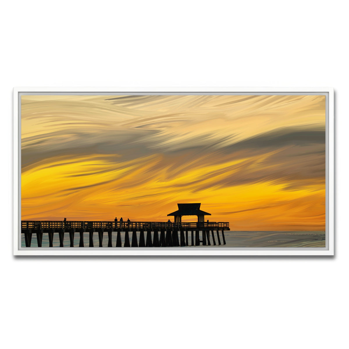 AUTO-MOCKUP WHITE | By the Pier 2 | 1 Piece | White Framed Canvas | group=2x1