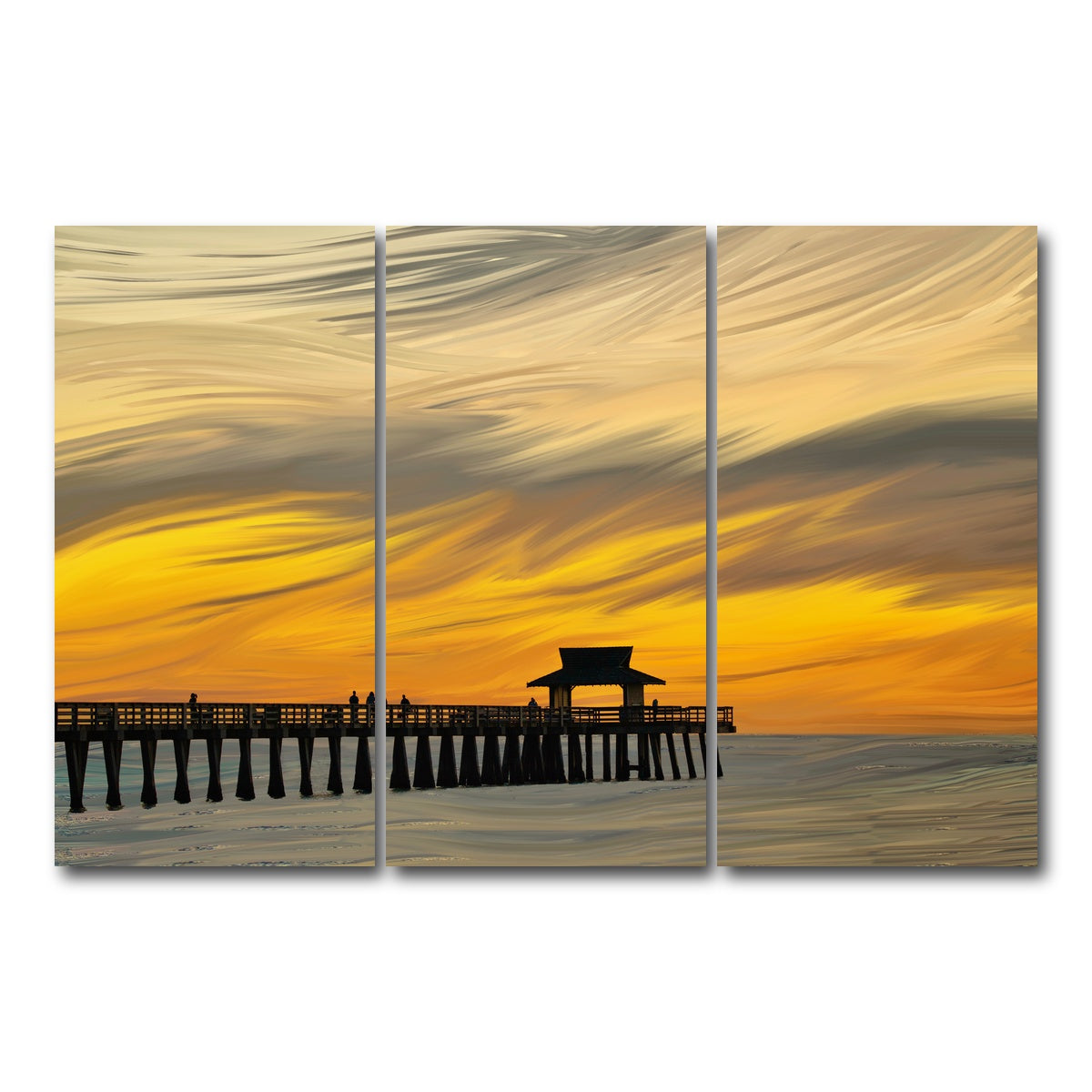 AUTO-MOCKUP WHITE | By the Pier 2 | 3 Piece | Gallery Wrap Canvas | group=12x24