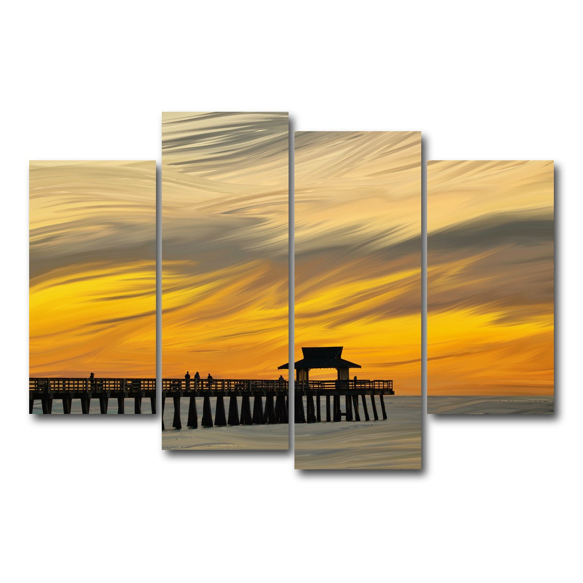 AUTO-MOCKUP WHITE | By the Pier 2 | 4 Piece | Gallery Wrap Canvas | group=4_short