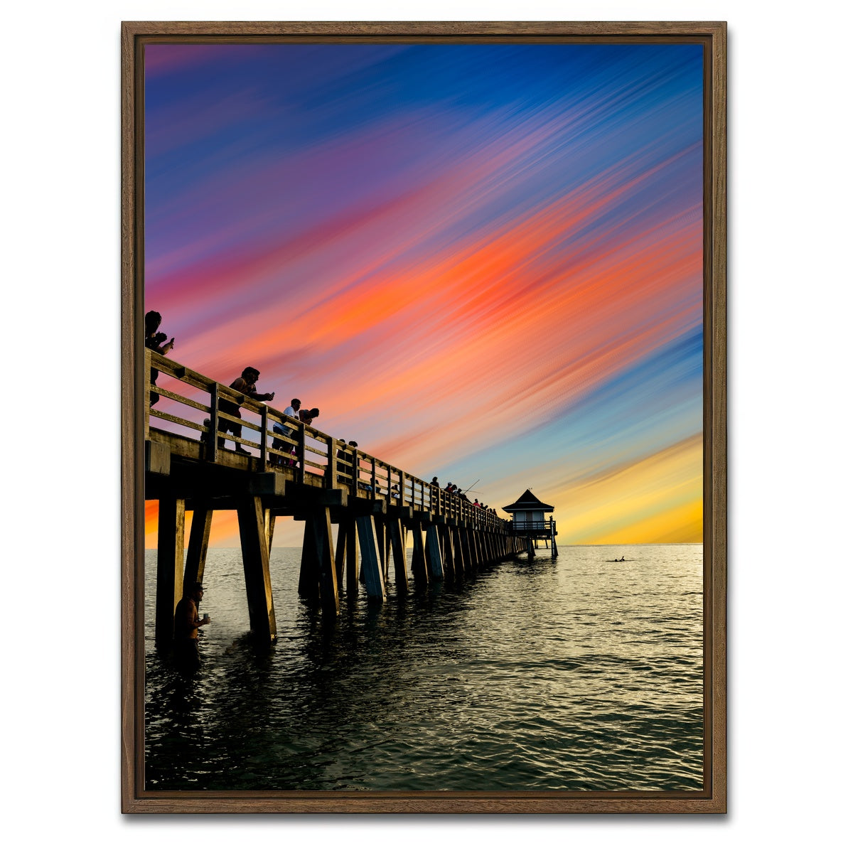AUTO-MOCKUP WHITE | By the Pier 3 | 1 Piece | Walnut Framed Canvas | group=3x4
